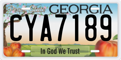 GA license plate CYA7189