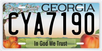 GA license plate CYA7190