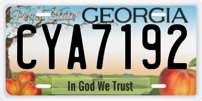 GA license plate CYA7192