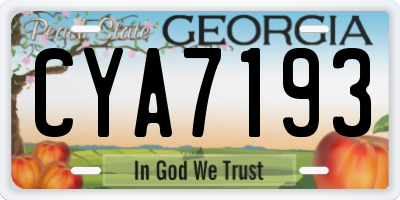 GA license plate CYA7193