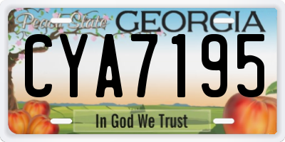 GA license plate CYA7195