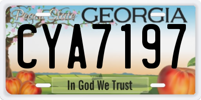 GA license plate CYA7197