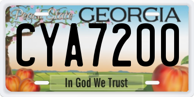 GA license plate CYA7200