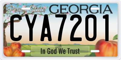 GA license plate CYA7201