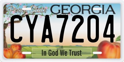 GA license plate CYA7204