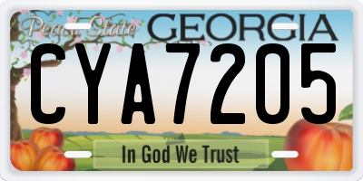 GA license plate CYA7205