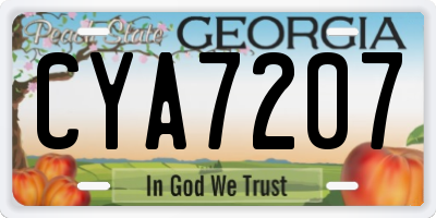 GA license plate CYA7207