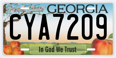 GA license plate CYA7209