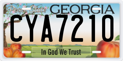 GA license plate CYA7210