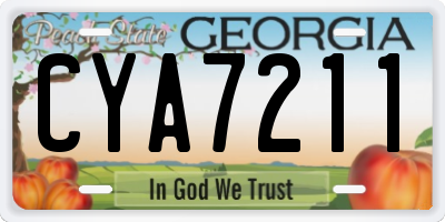 GA license plate CYA7211