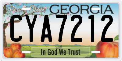 GA license plate CYA7212