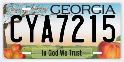 GA license plate CYA7215