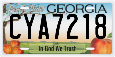 GA license plate CYA7218