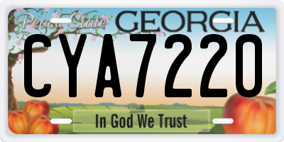 GA license plate CYA7220
