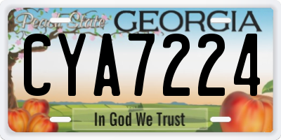 GA license plate CYA7224