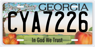 GA license plate CYA7226