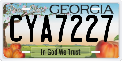 GA license plate CYA7227
