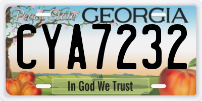 GA license plate CYA7232