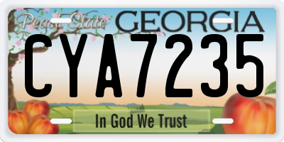 GA license plate CYA7235