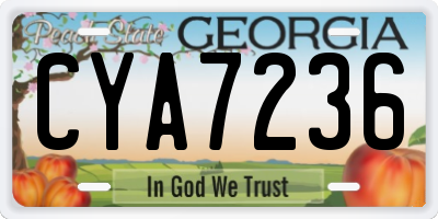 GA license plate CYA7236