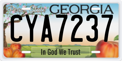 GA license plate CYA7237