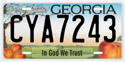 GA license plate CYA7243