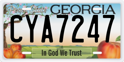GA license plate CYA7247