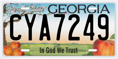GA license plate CYA7249