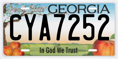 GA license plate CYA7252