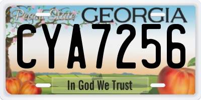 GA license plate CYA7256