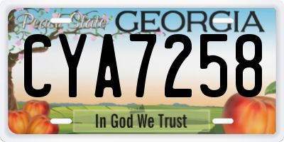 GA license plate CYA7258