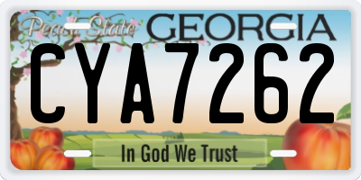 GA license plate CYA7262