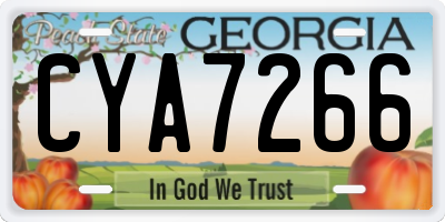 GA license plate CYA7266