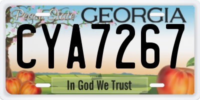GA license plate CYA7267