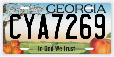 GA license plate CYA7269