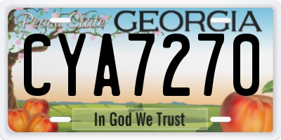 GA license plate CYA7270