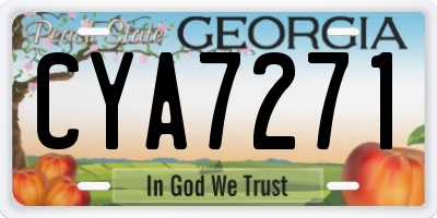 GA license plate CYA7271