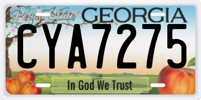 GA license plate CYA7275