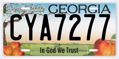 GA license plate CYA7277