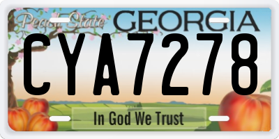 GA license plate CYA7278