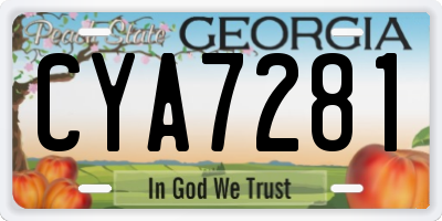 GA license plate CYA7281