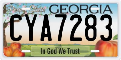 GA license plate CYA7283