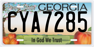 GA license plate CYA7285