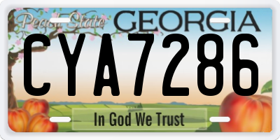 GA license plate CYA7286