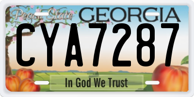 GA license plate CYA7287