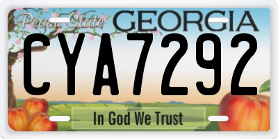 GA license plate CYA7292