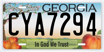 GA license plate CYA7294