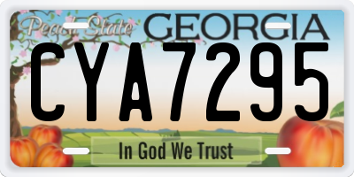 GA license plate CYA7295