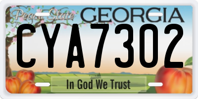 GA license plate CYA7302