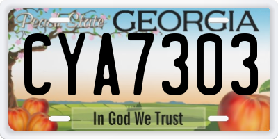 GA license plate CYA7303